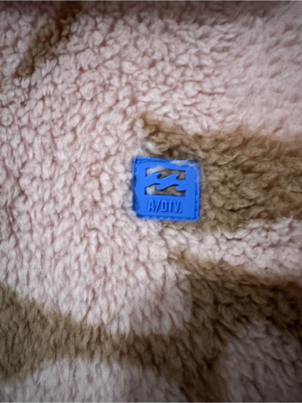 Billabong Pink and Brown Patterned Fleece Half-Zip Pullover - Picture 5 of 5